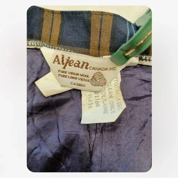 Al Jean Canada INC Vintage 100% Wool Plaid Pants Size  16 - Picture 7 of 8